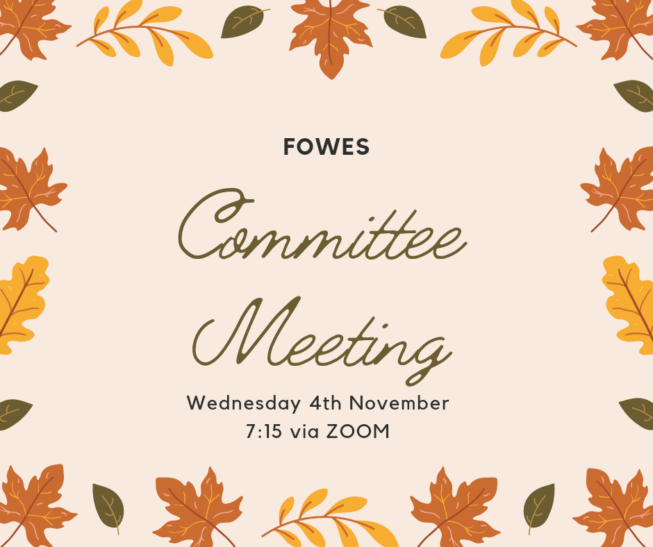 We'll be discussing forthcoming events and fundraising. New members and Ideas welcome!